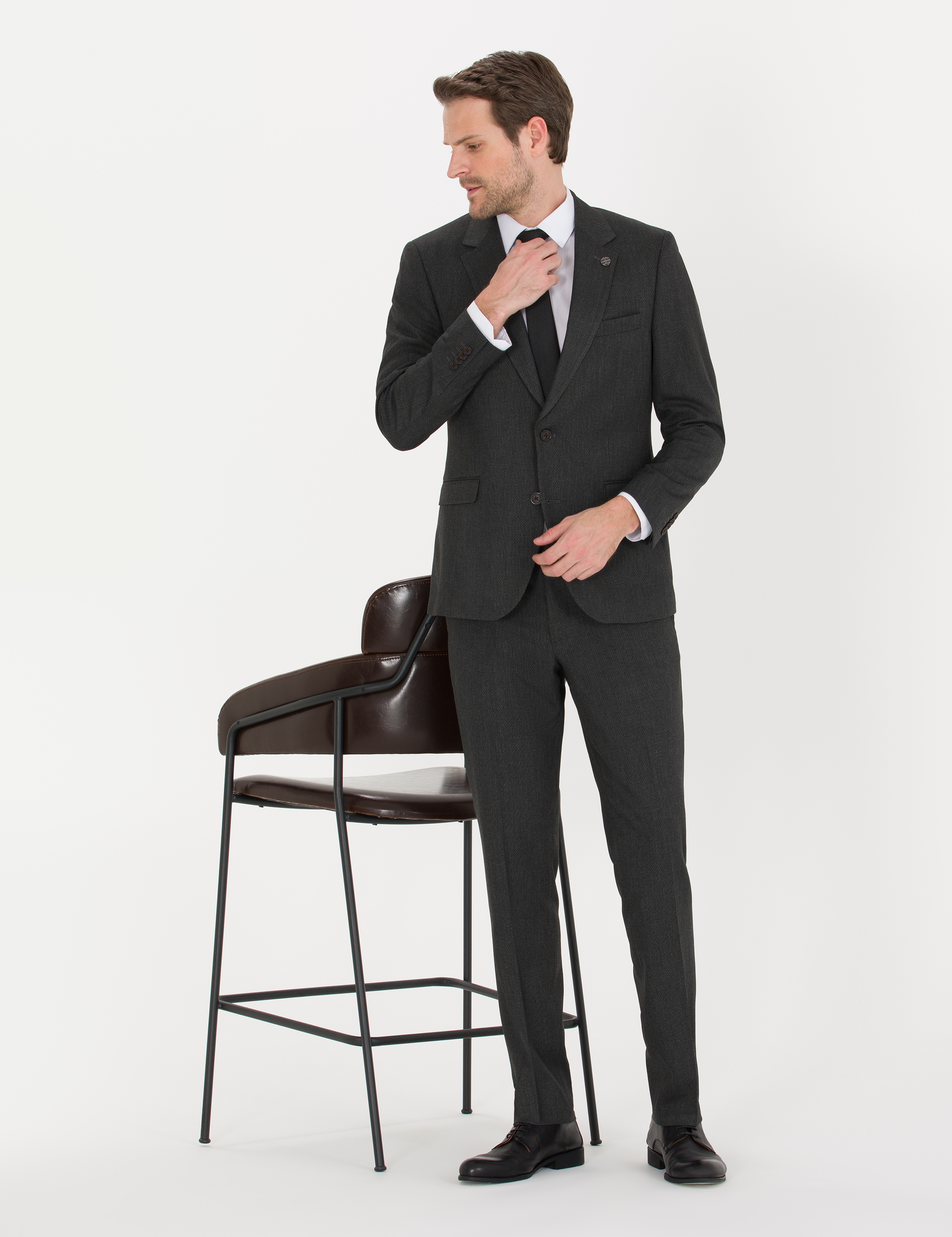 Füme Slim Fit Takım Elbise - Image 3