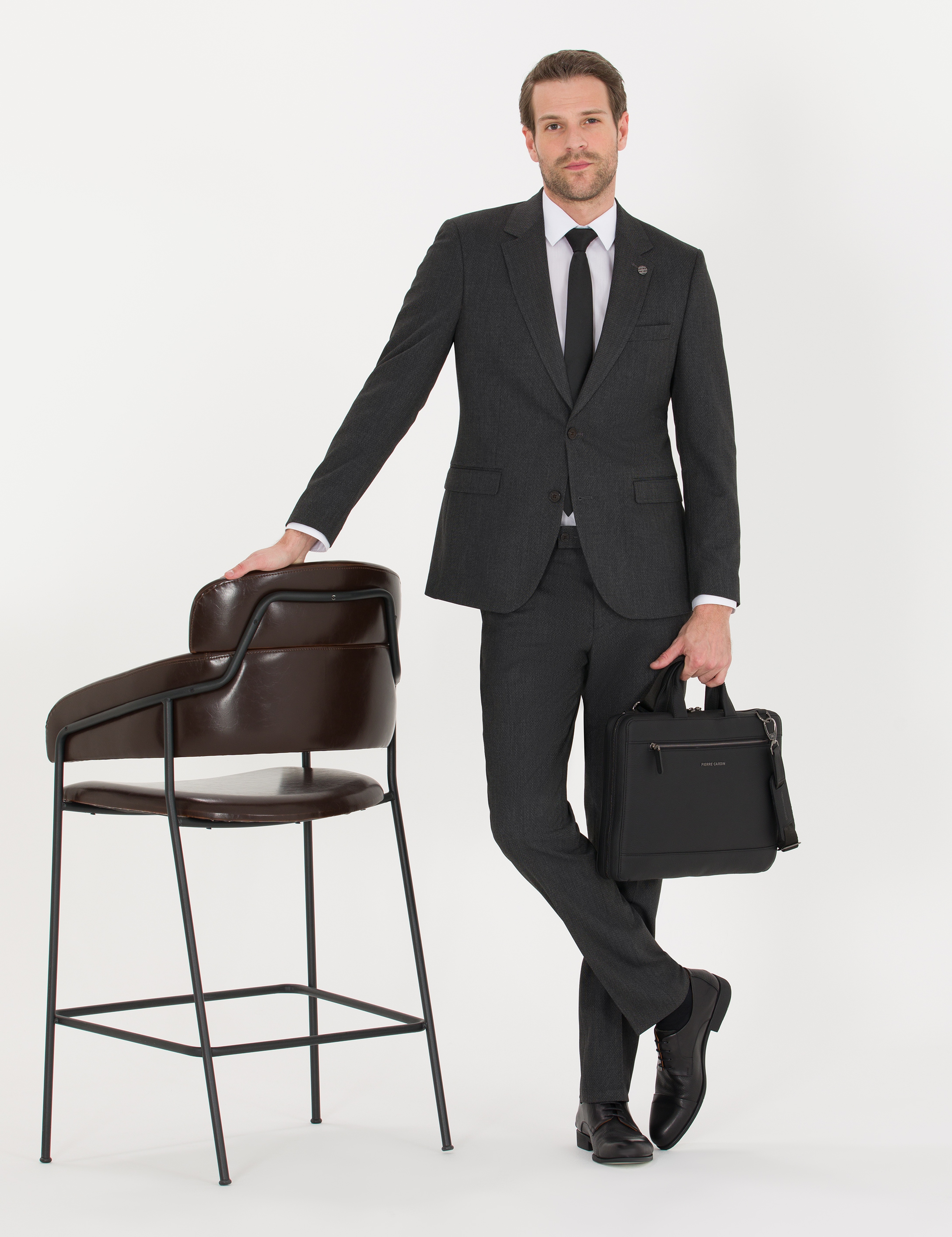 Füme Slim Fit Takım Elbise - Image 1