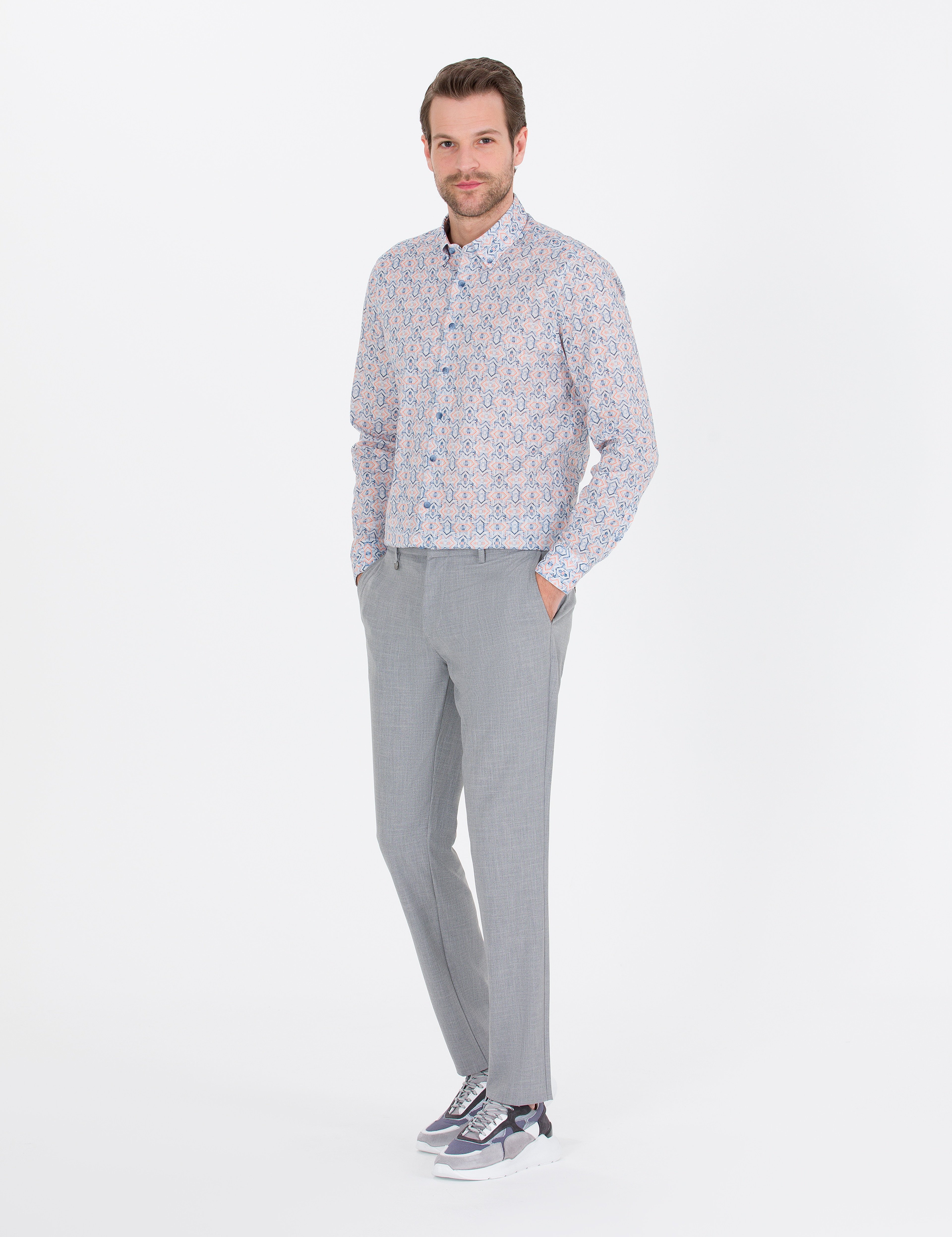 Gri Jogger Kumaş Pantolon - Image 3