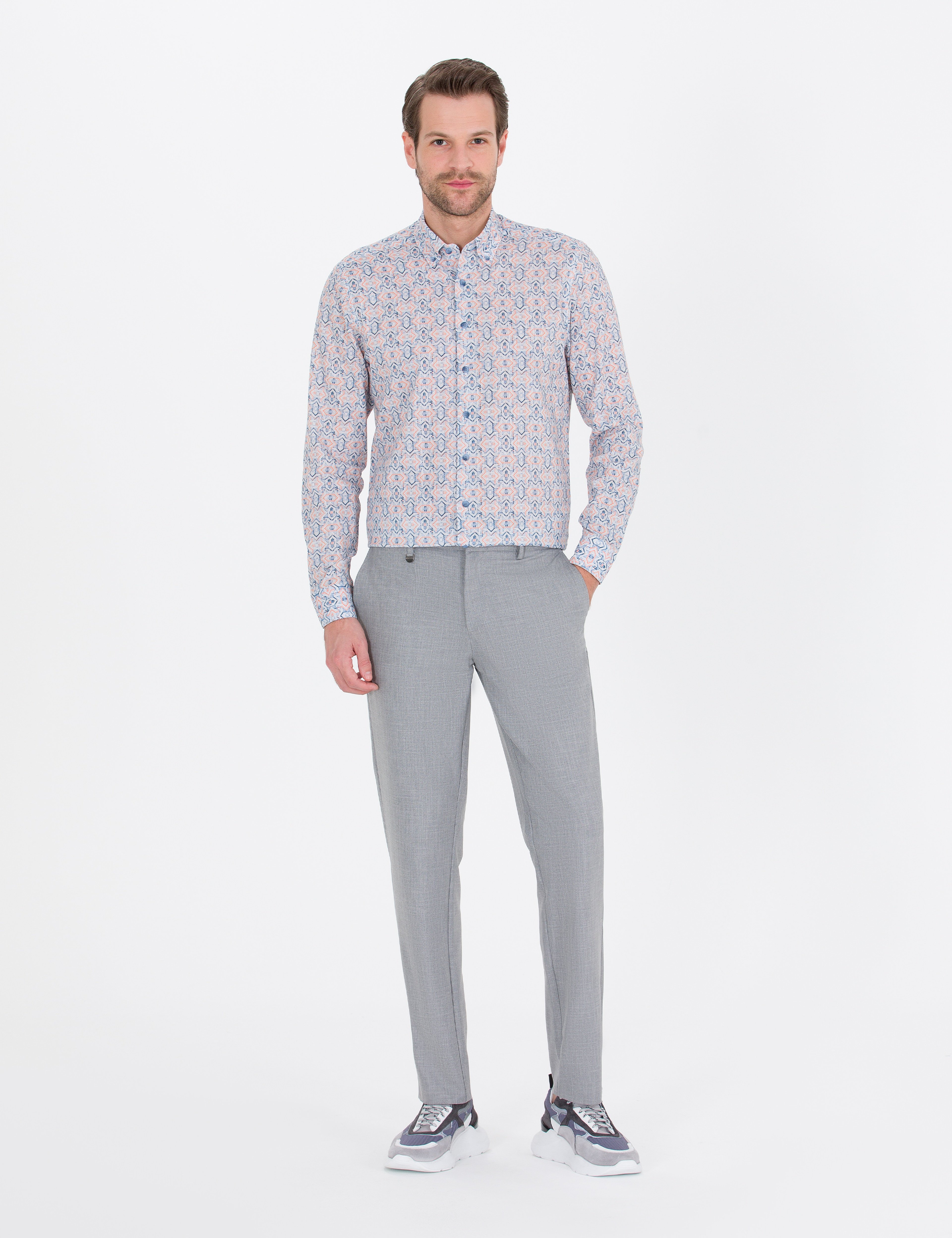 Gri Jogger Kumaş Pantolon - Image 1