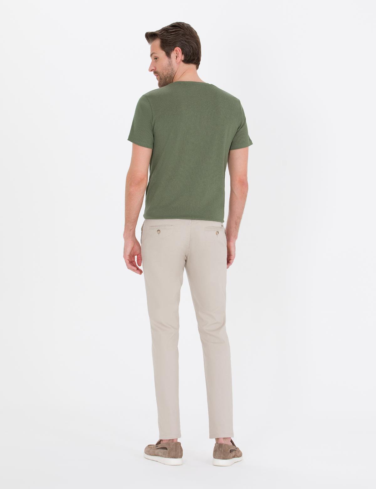 Bej Slim Fit Kanvas Pantolon - 50268892076