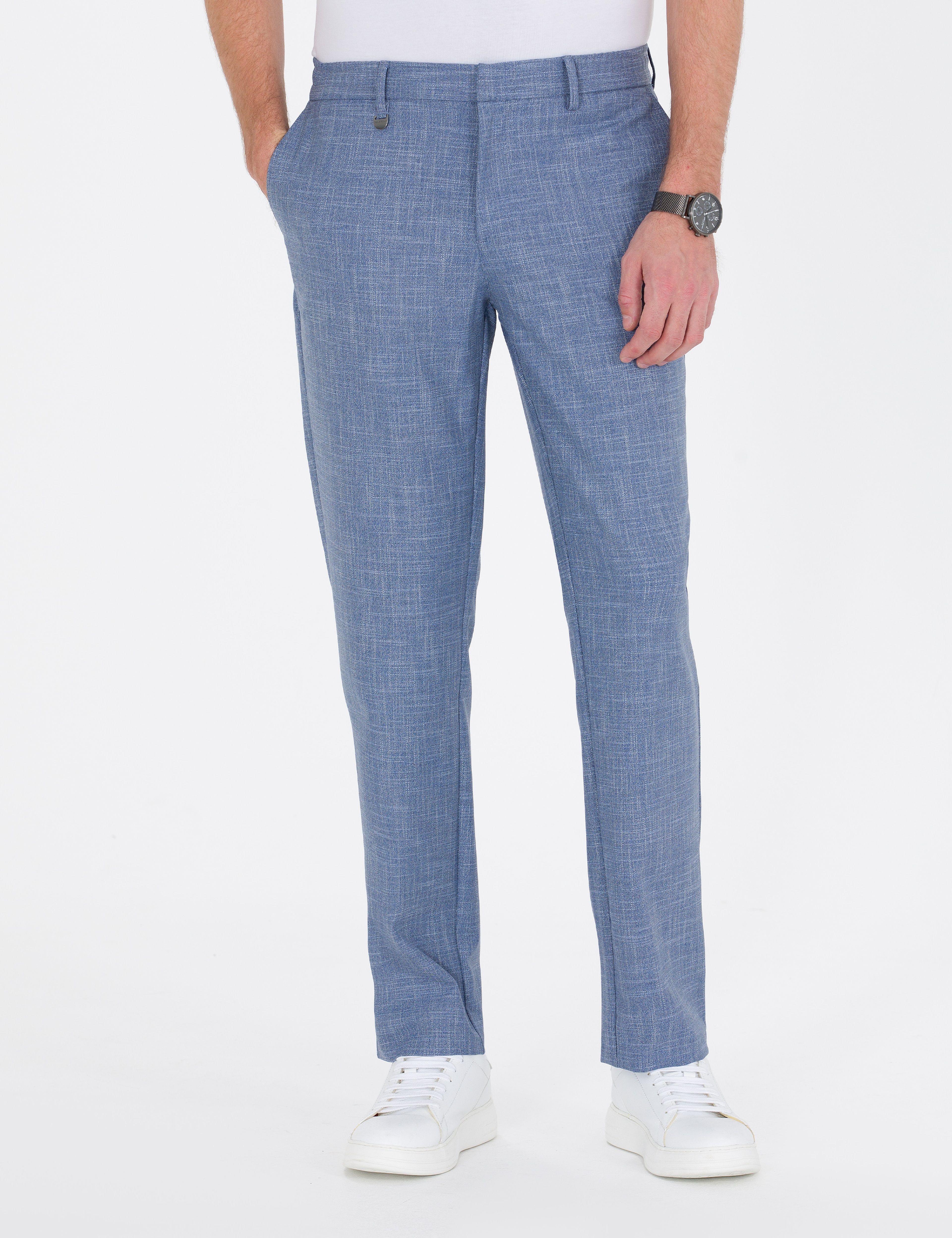 Koyu Mavi Jogger Kumaş Pantolon - Image 2