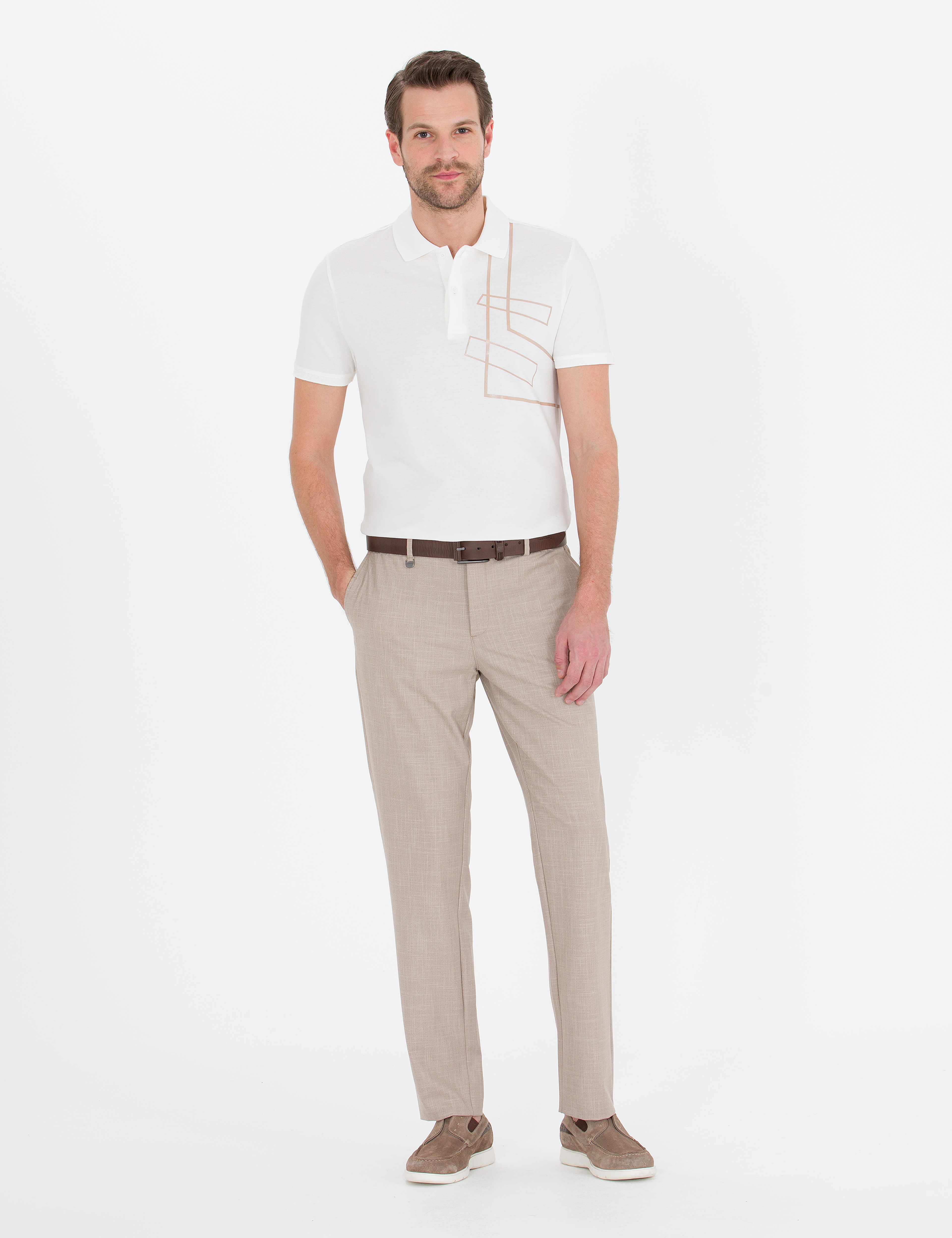 Bej Jogger Kumaş Pantolon