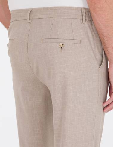 Bej Jogger Kumaş Pantolon