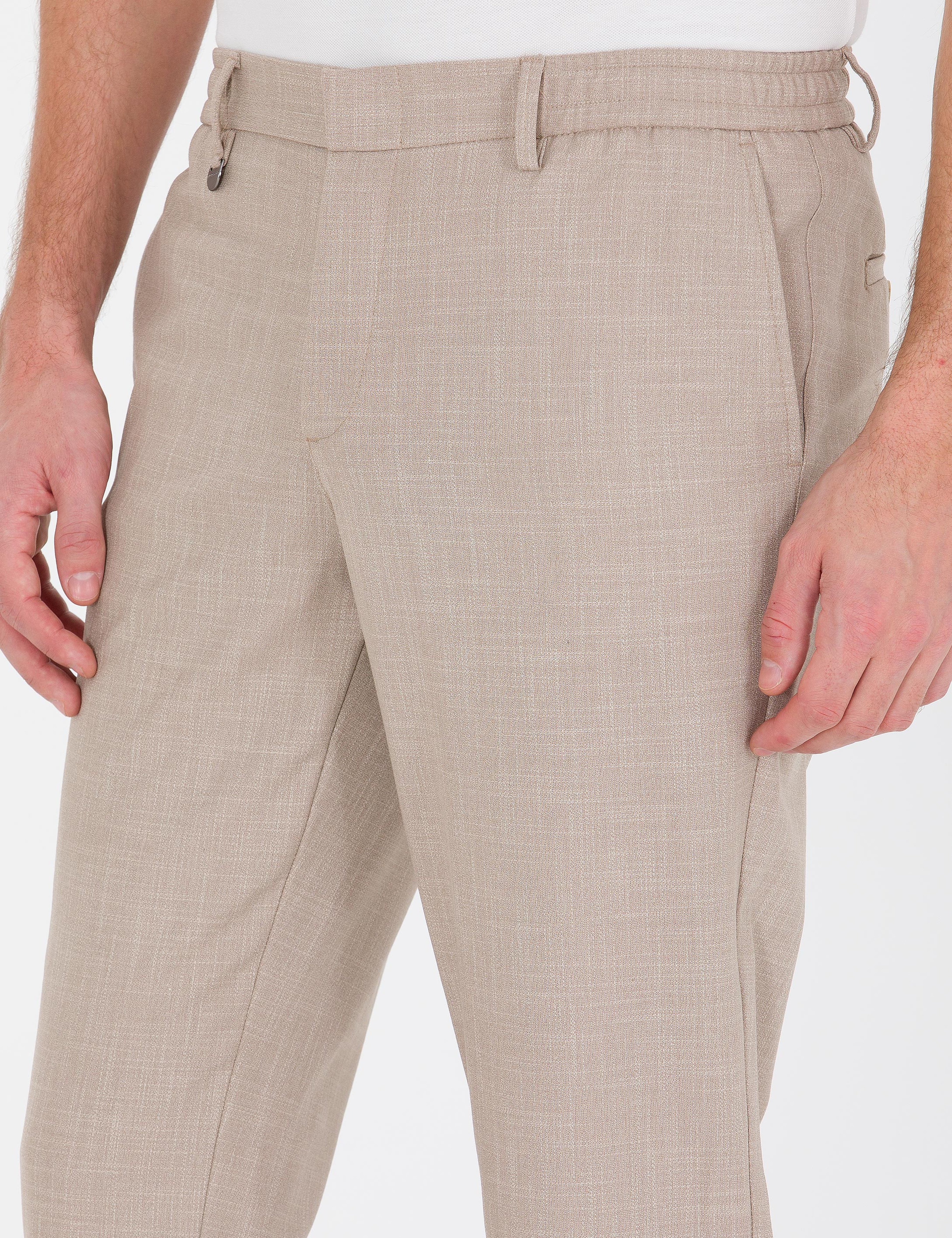 Bej Jogger Kumaş Pantolon