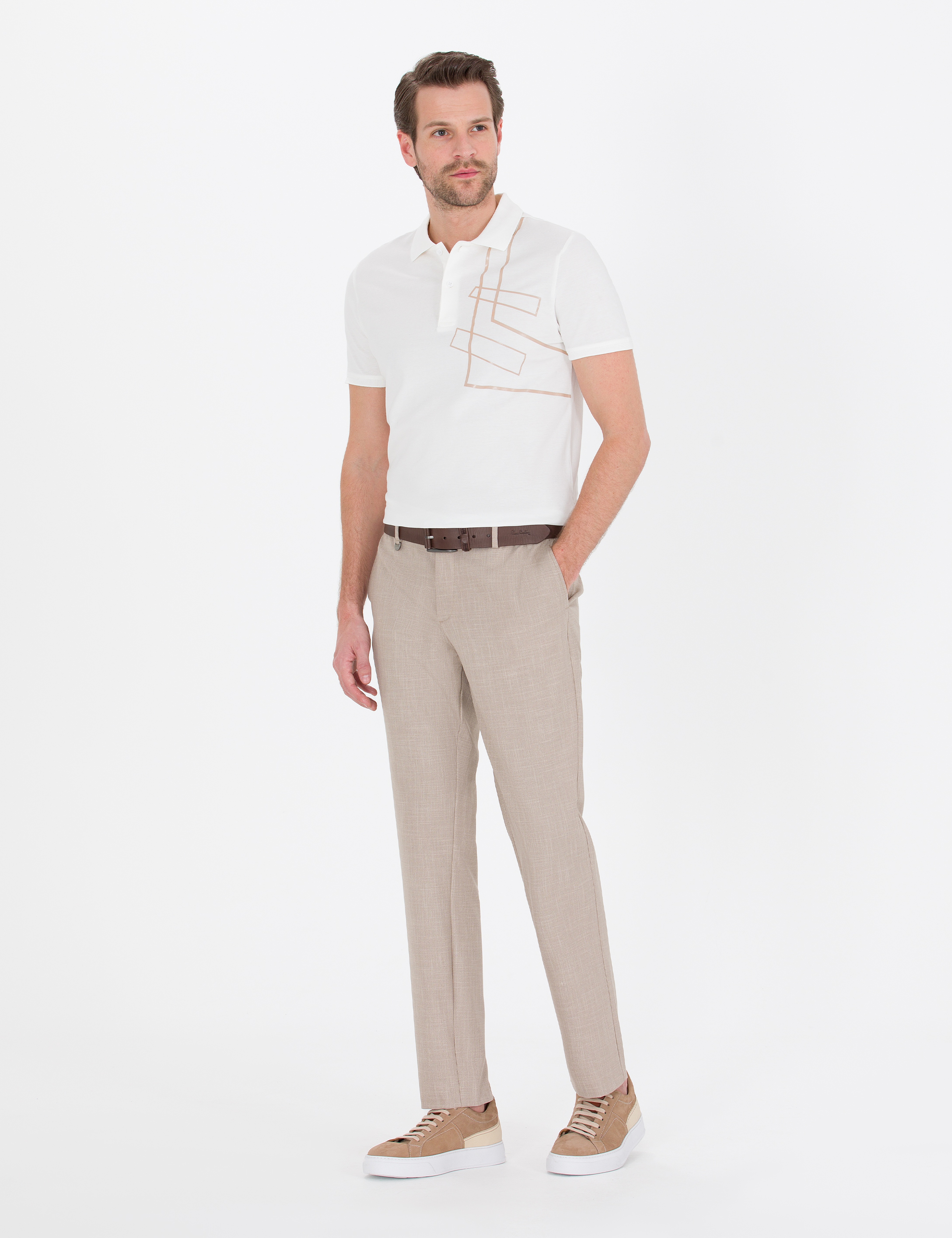 Bej Jogger Kumaş Pantolon - Image 1