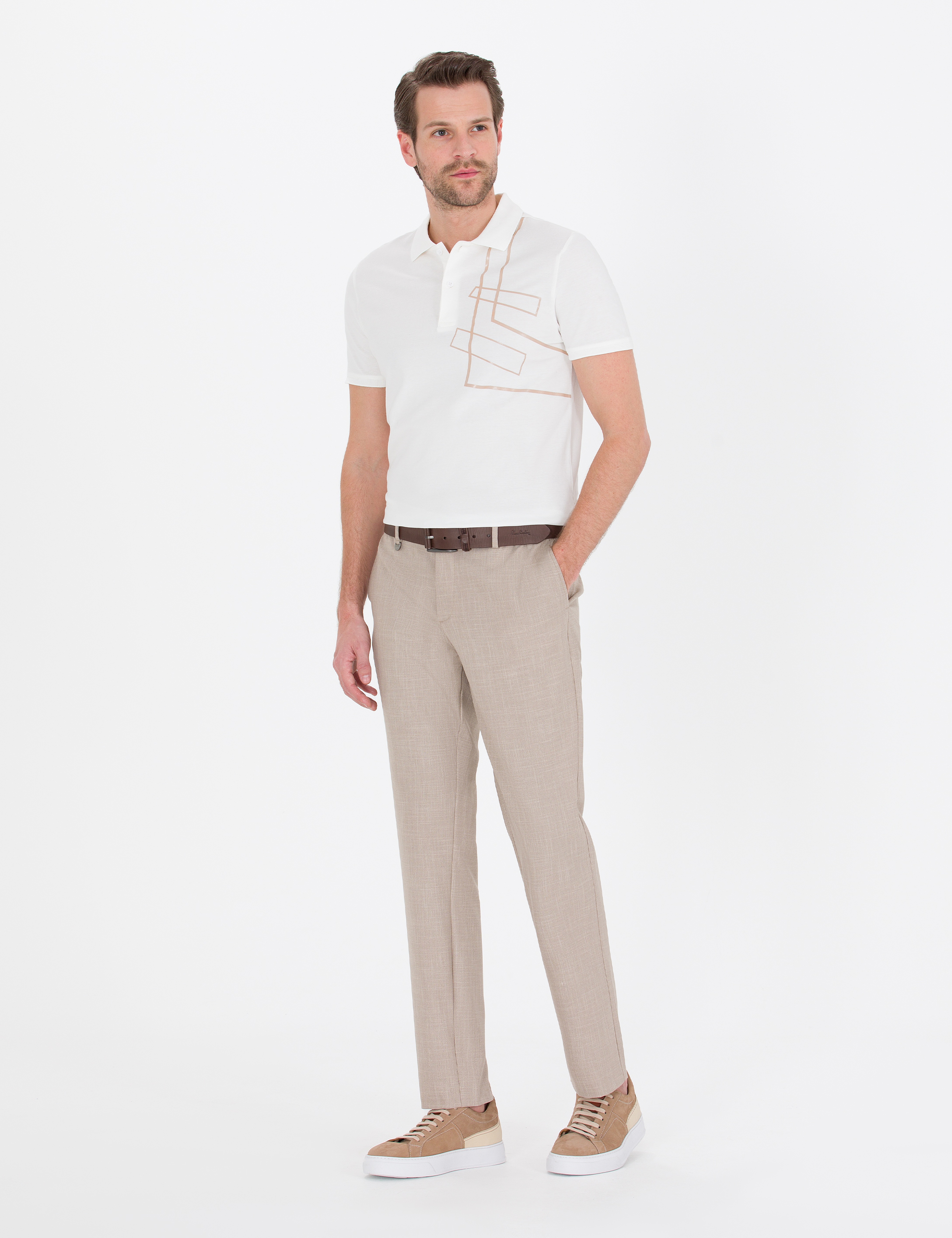 Bej Jogger Kumaş Pantolon