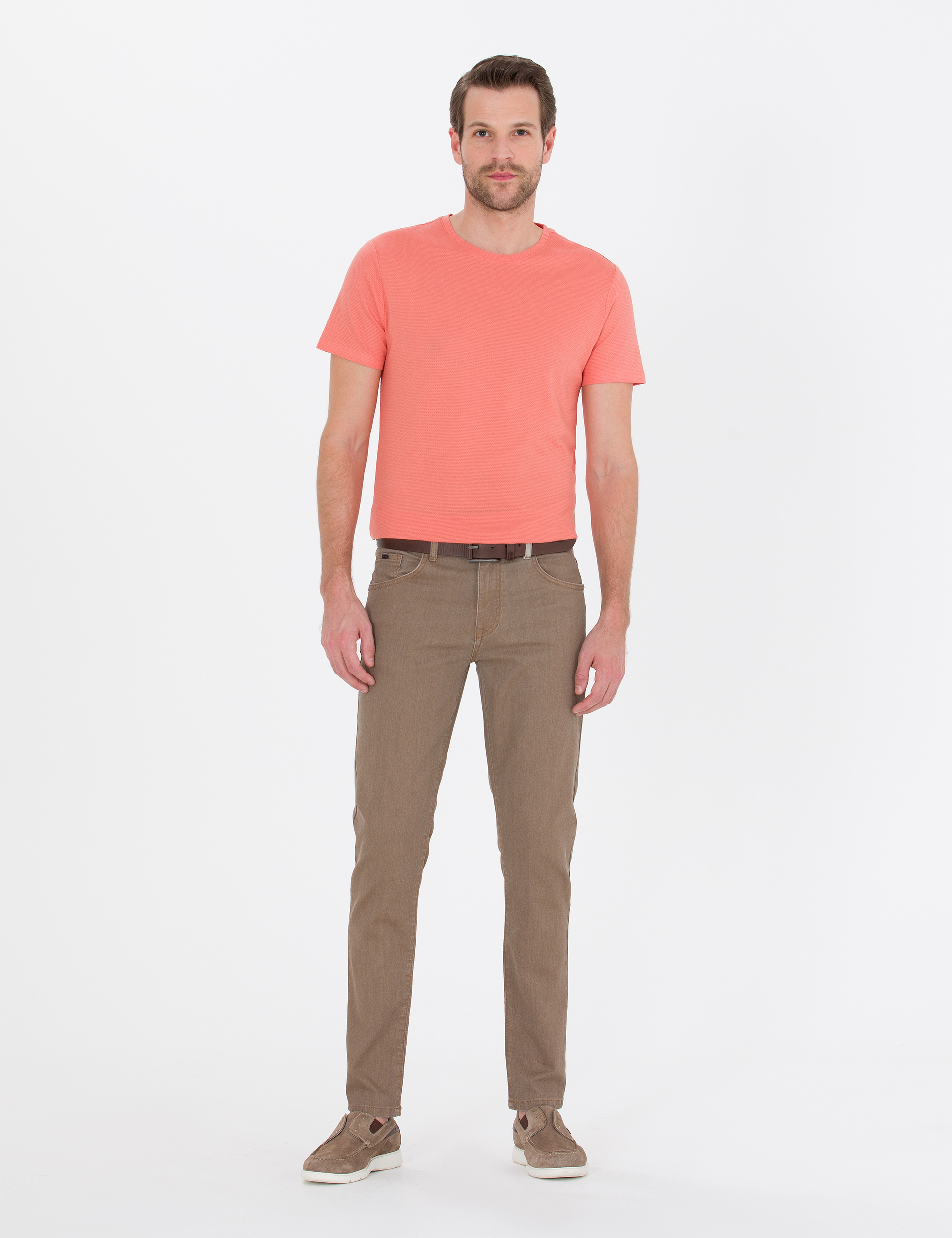 Açık Kahverengi Slim Fit Jean Pantolon