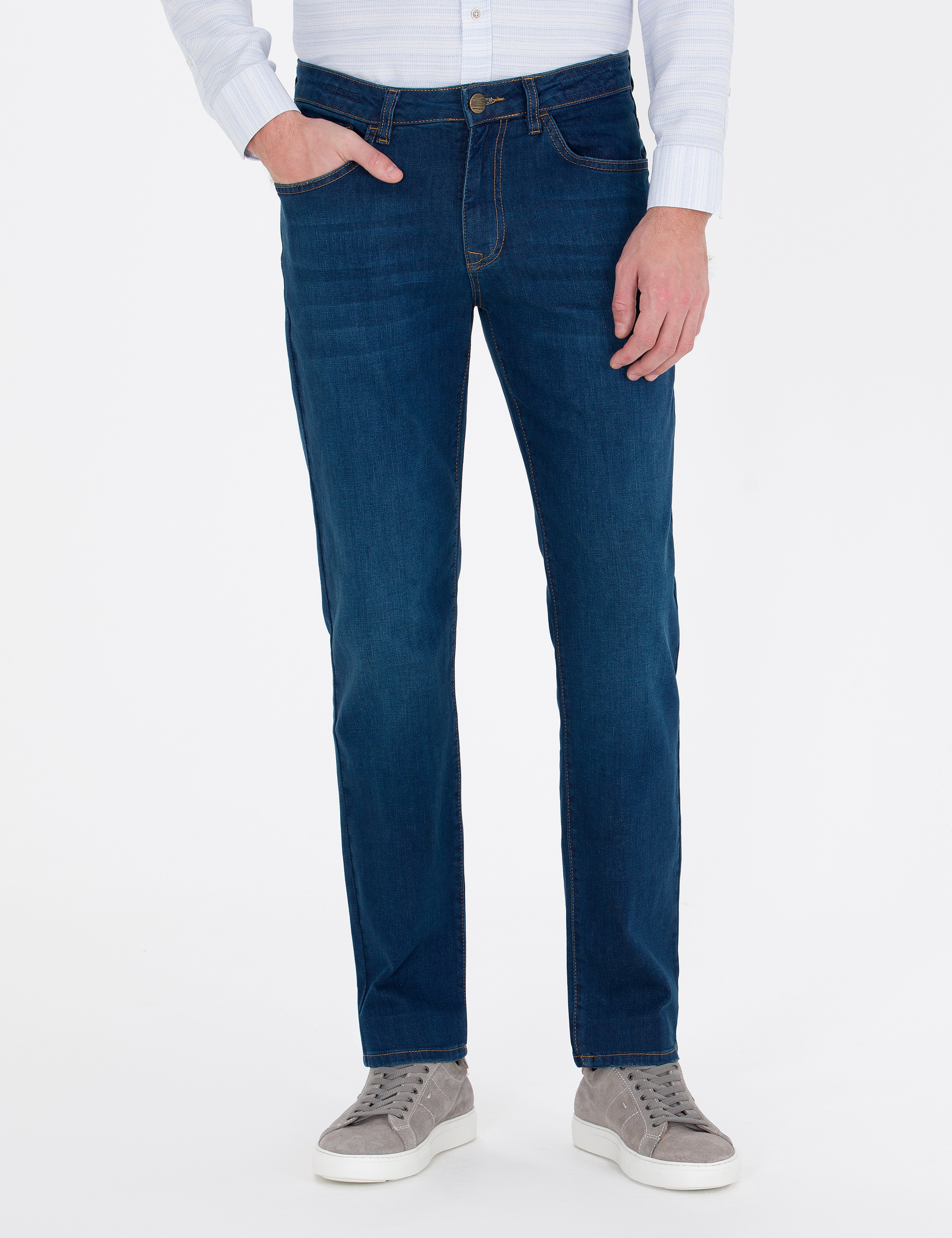 İndigo Straight Fit Jean Pantolon