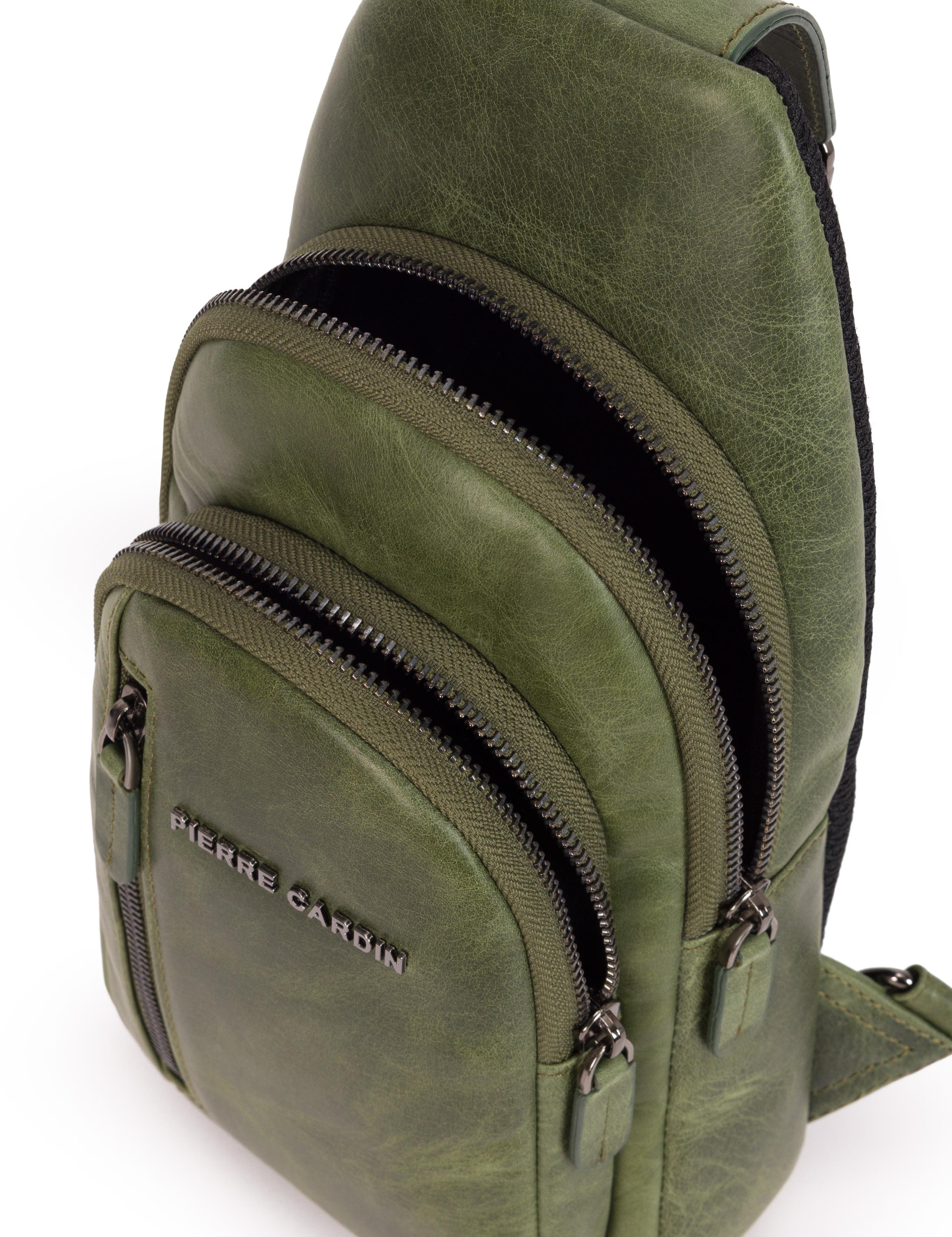 Erkek Haki Deri Sırt Çantası