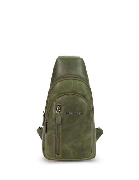 Erkek Haki Deri Sırt Çantası - 50268772001