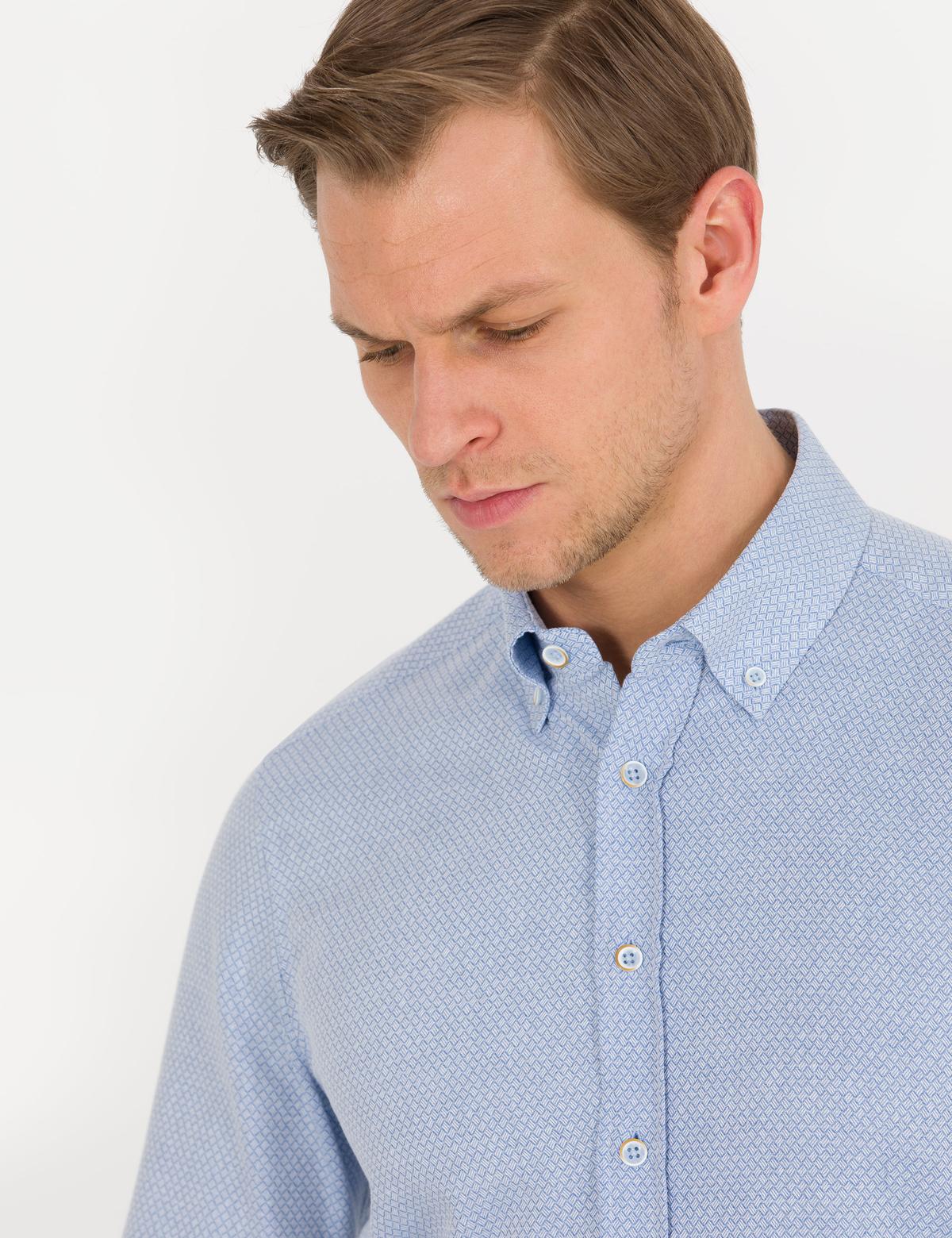 Açık Mavi Slim Fit Uzun Kollu Gömlek - 50265762005