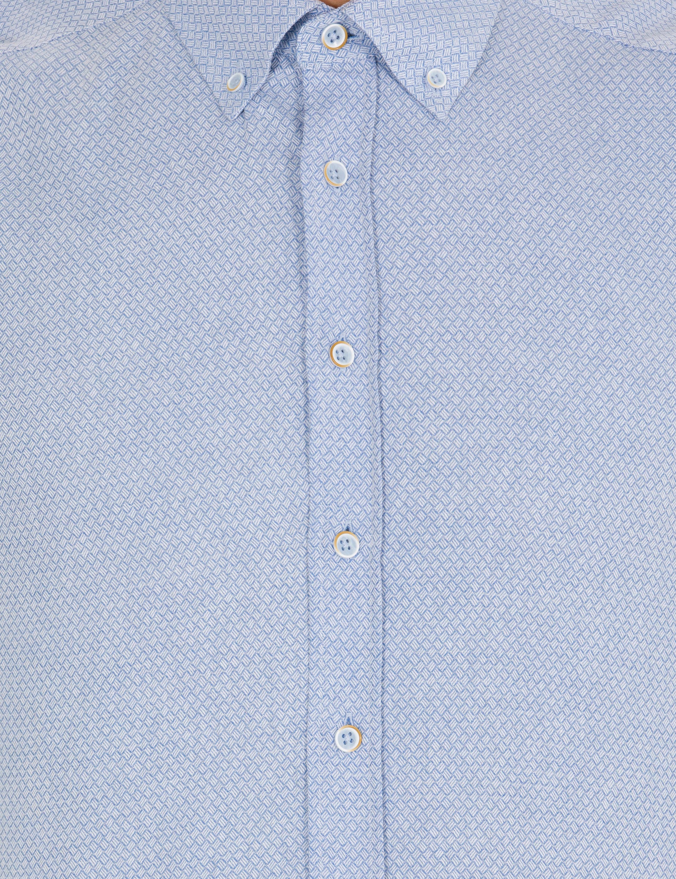 Açık Mavi Slim Fit Uzun Kollu Gömlek - Image 6