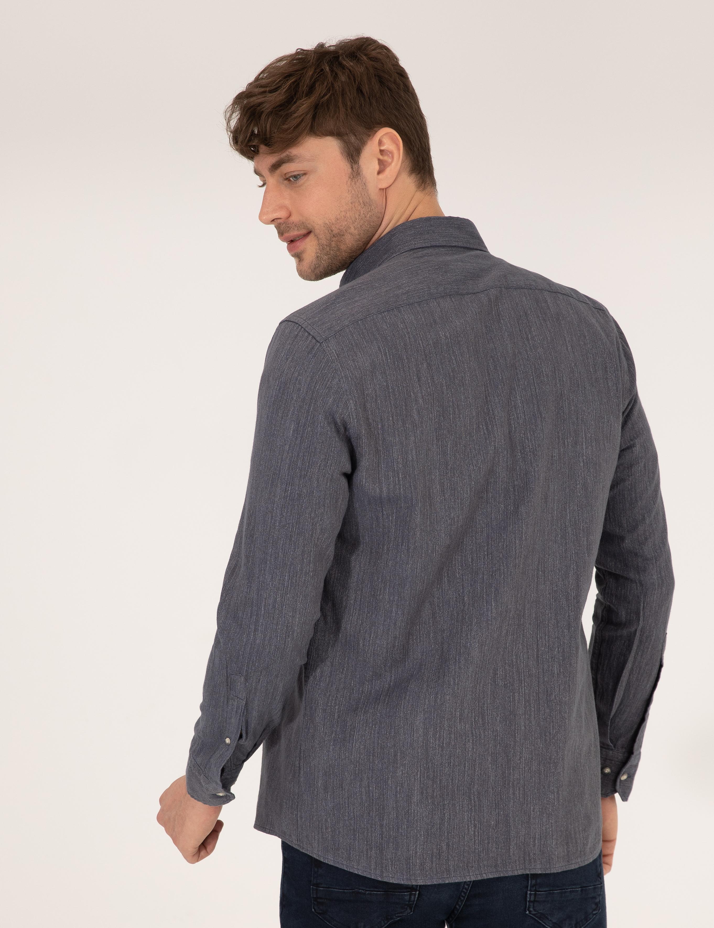 Mavi Slim Fit Uzun Kollu Gömlek