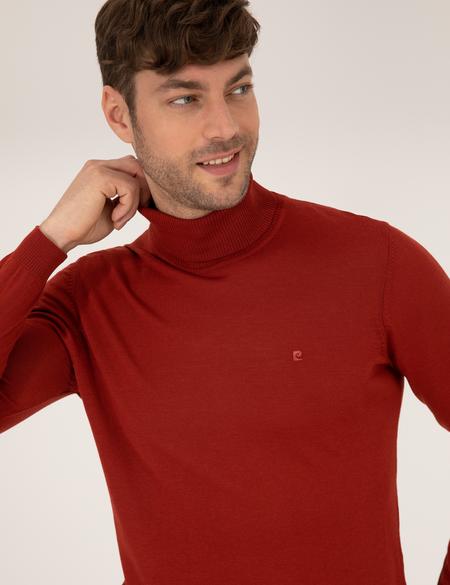 Kiremit Slim Fit Balıkçı Yaka Yün Karışımlı Basic Triko Kazak - 50257302021