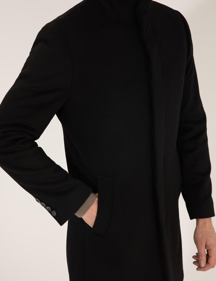 Siyah Slim Fit Palto