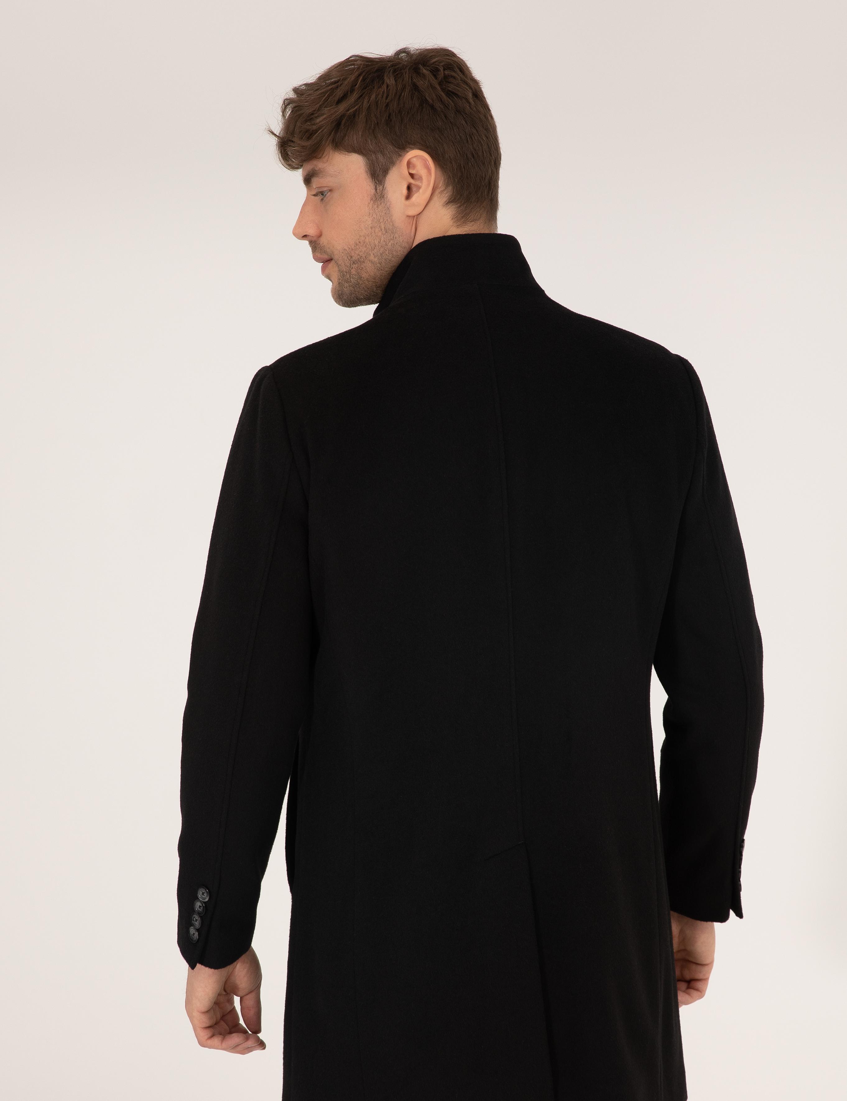 Siyah Slim Fit Palto