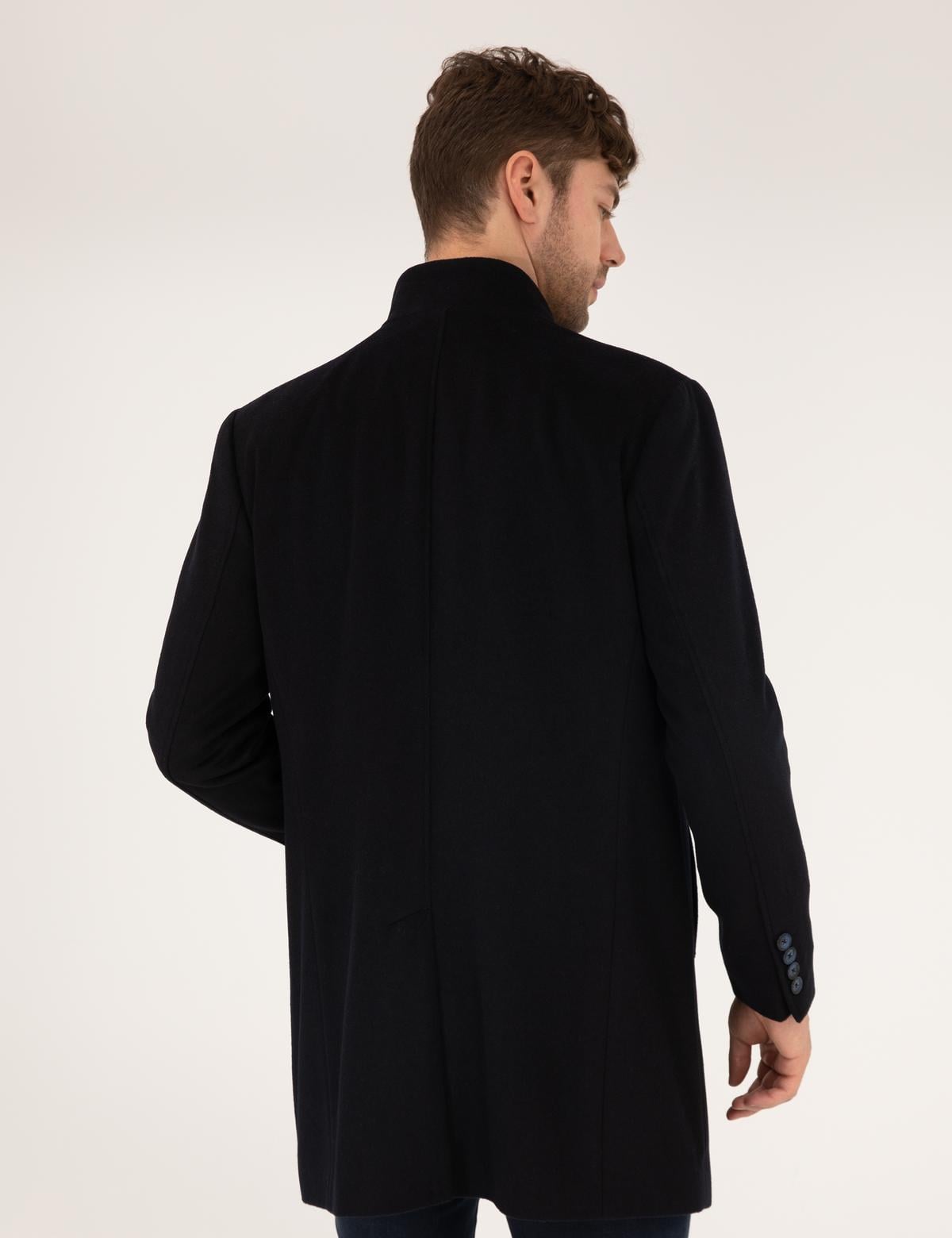 Lacivert Slim Fit Palto - 50257493011