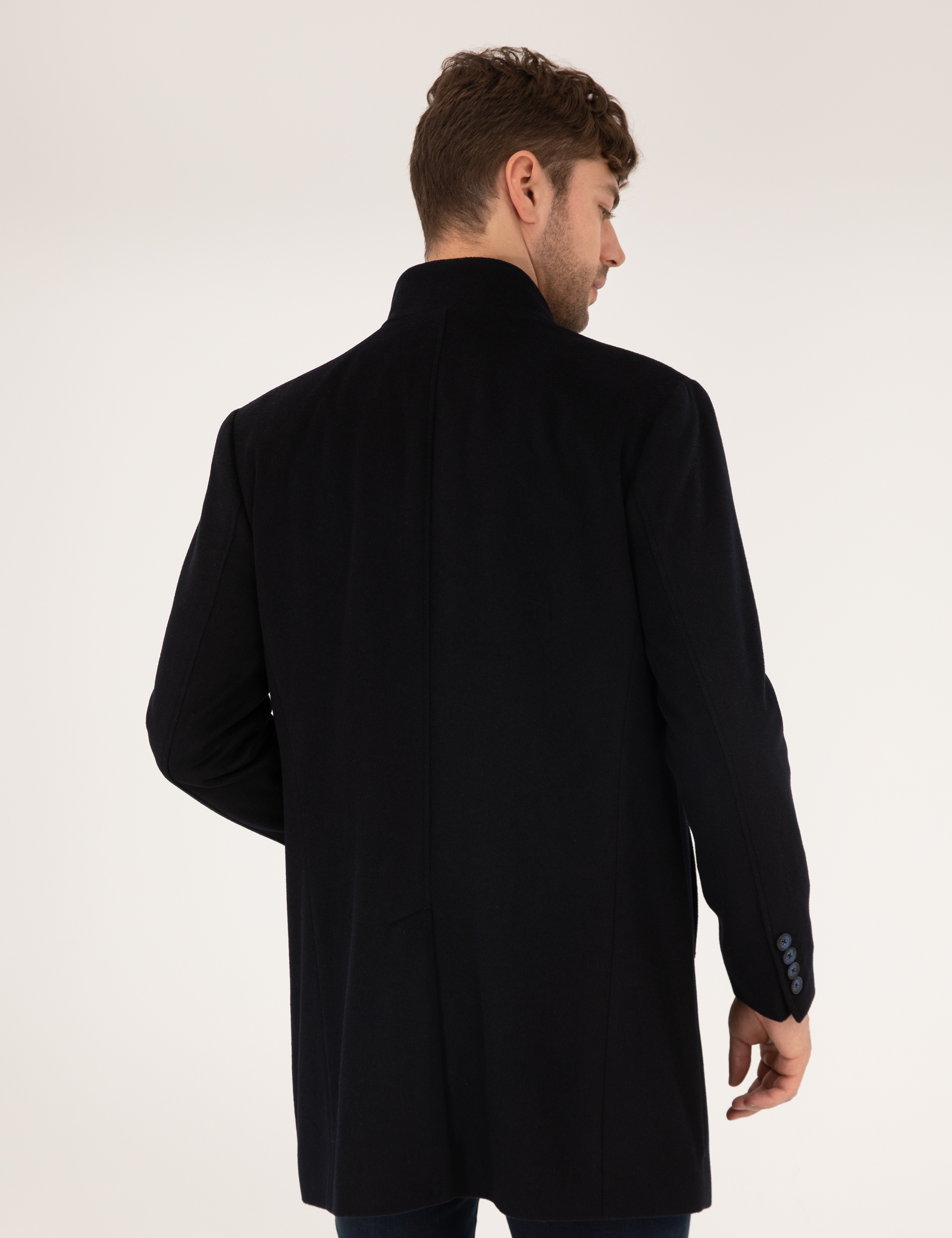 Lacivert Slim Fit Palto - Image 5