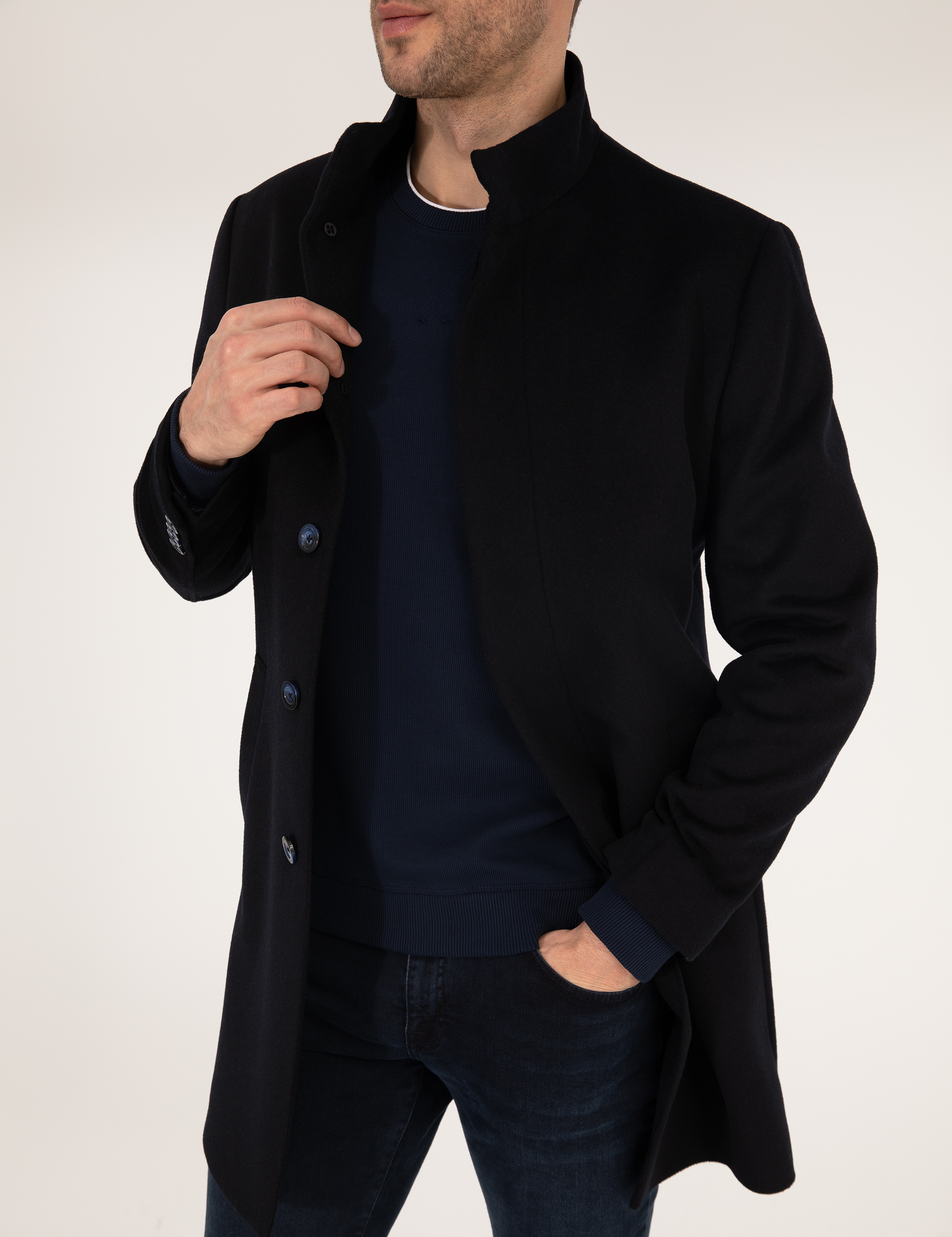 Lacivert Slim Fit Palto - Image 6