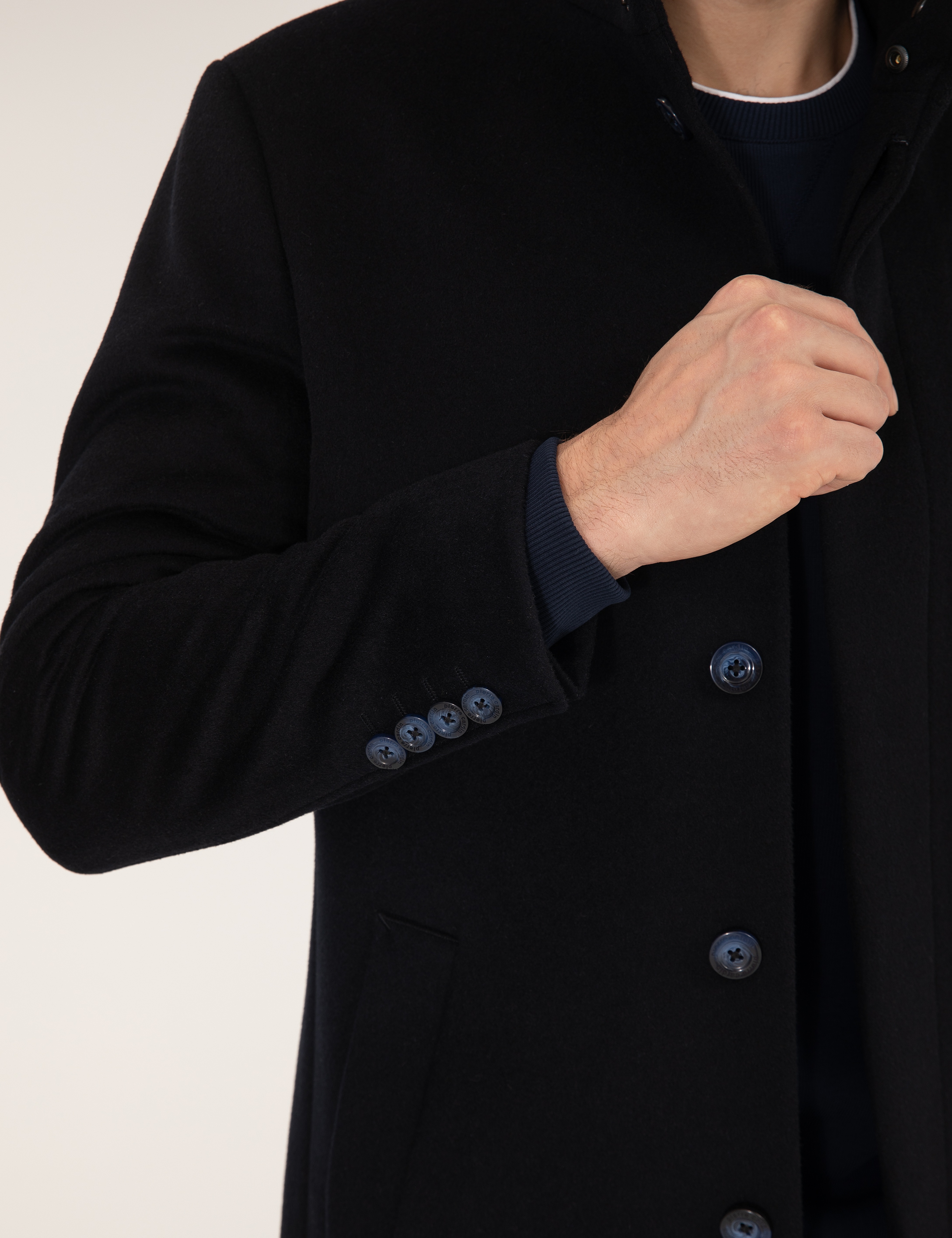 Lacivert Slim Fit Palto