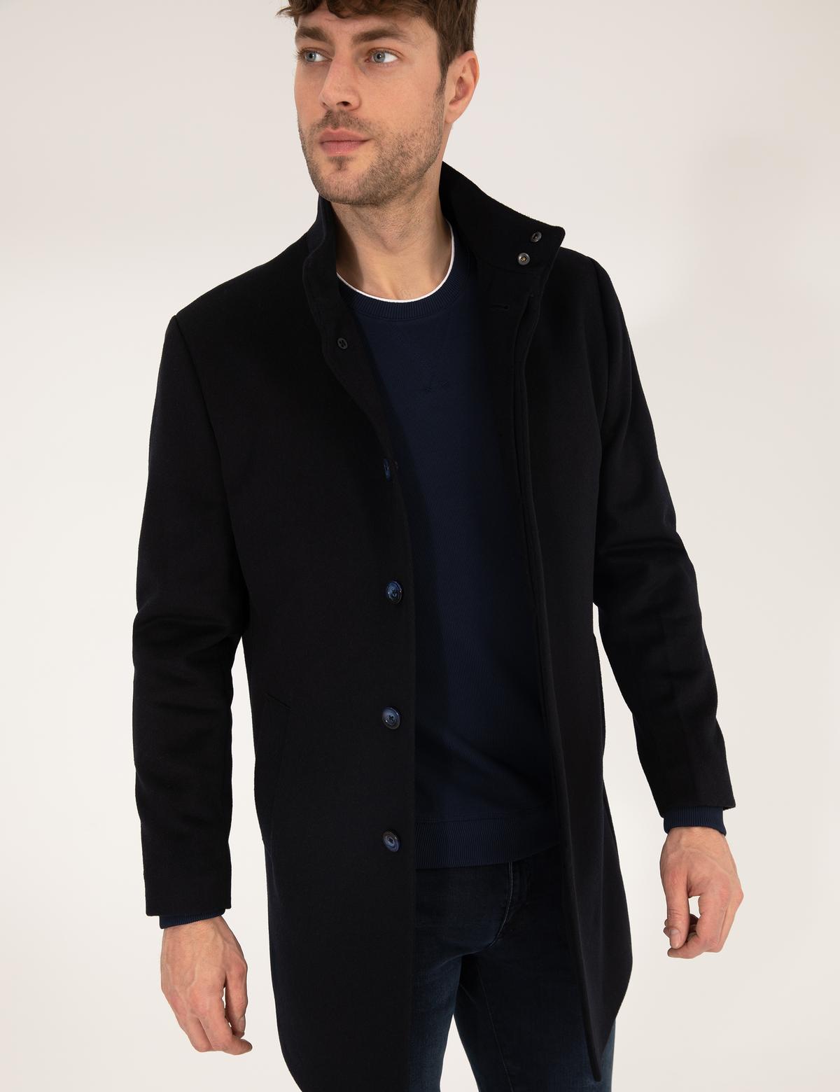 Lacivert Slim Fit Palto - 50257493011