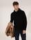 Siyah Regular Fit Kapüşonlu Triko Kazak