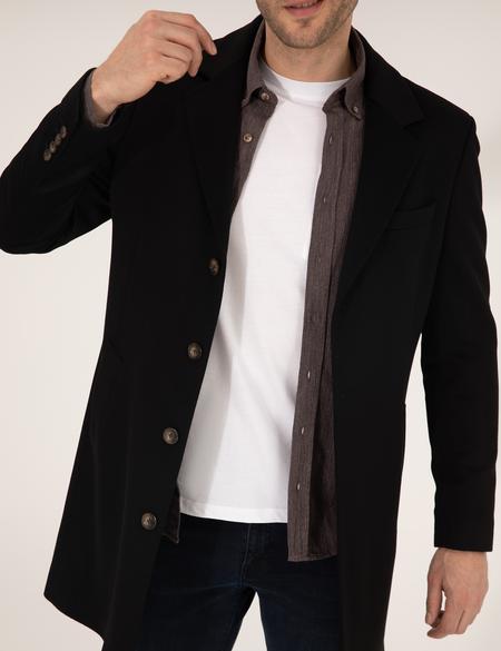 Siyah Slim Fit Palto - 50261370013