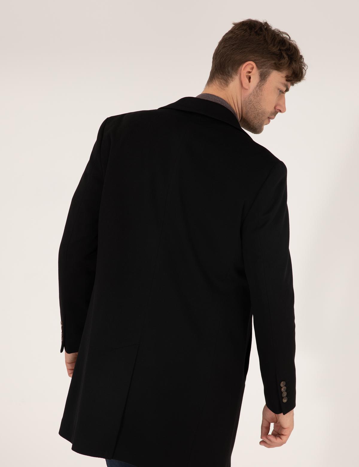 Siyah Slim Fit Palto - 50261370013