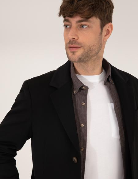Siyah Slim Fit Palto - 50261370013