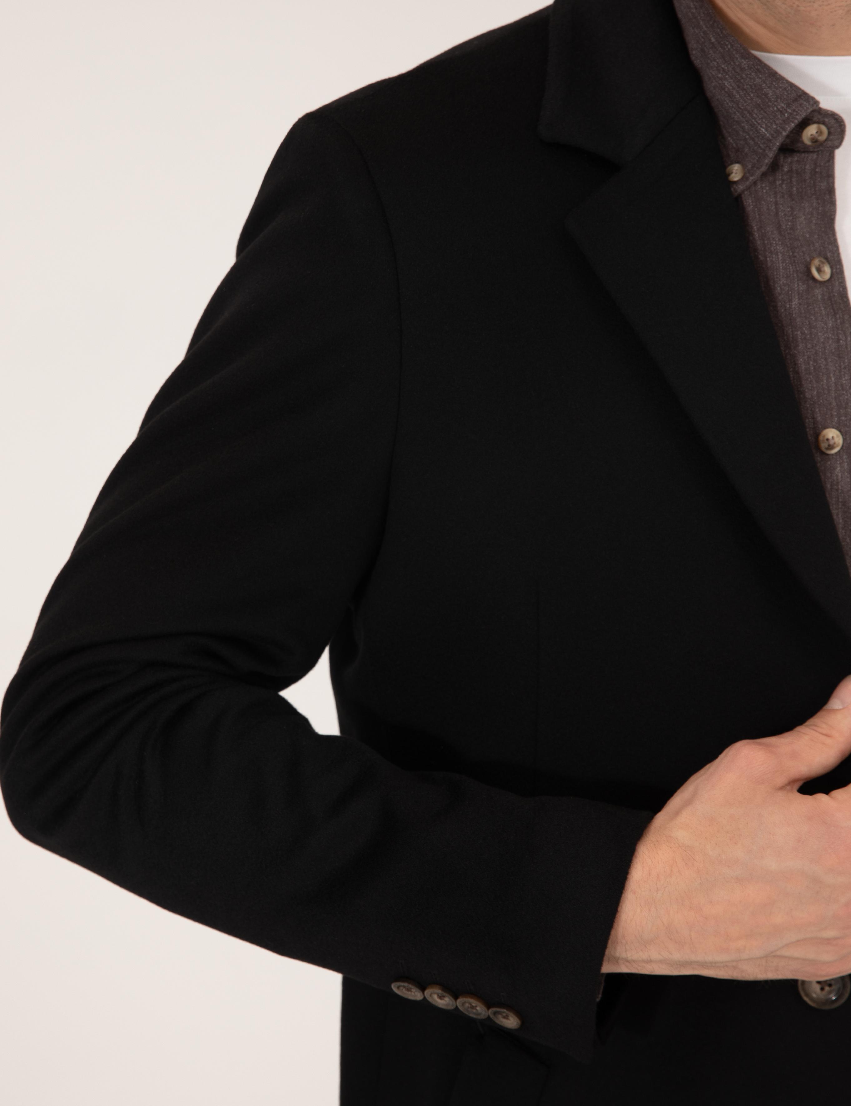 Siyah Slim Fit Palto