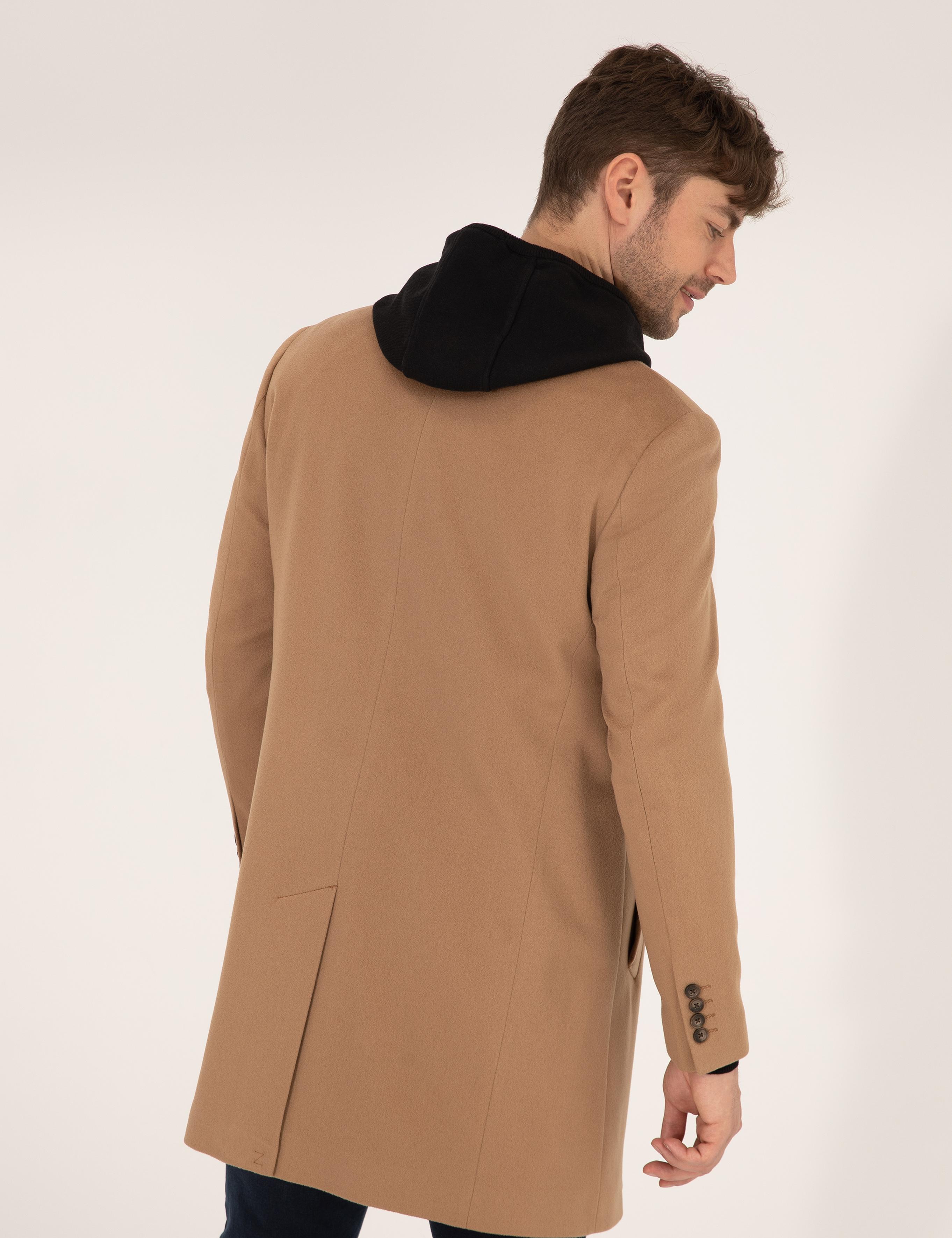 Camel Slim Fit Palto