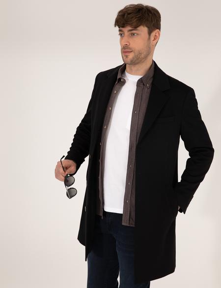 Siyah Slim Fit Palto - 50261370013