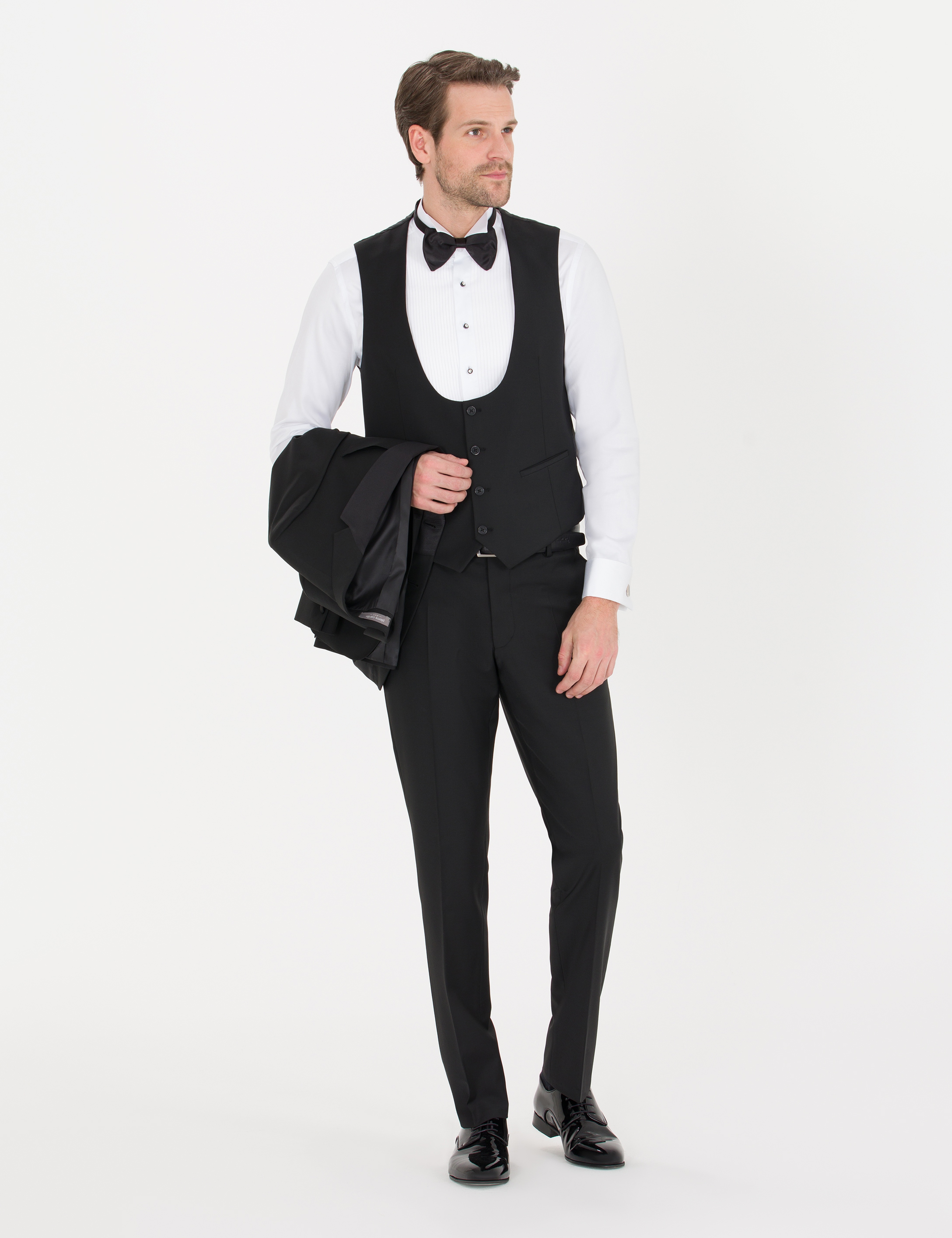Siyah Slim Fit Smokin Damatlık