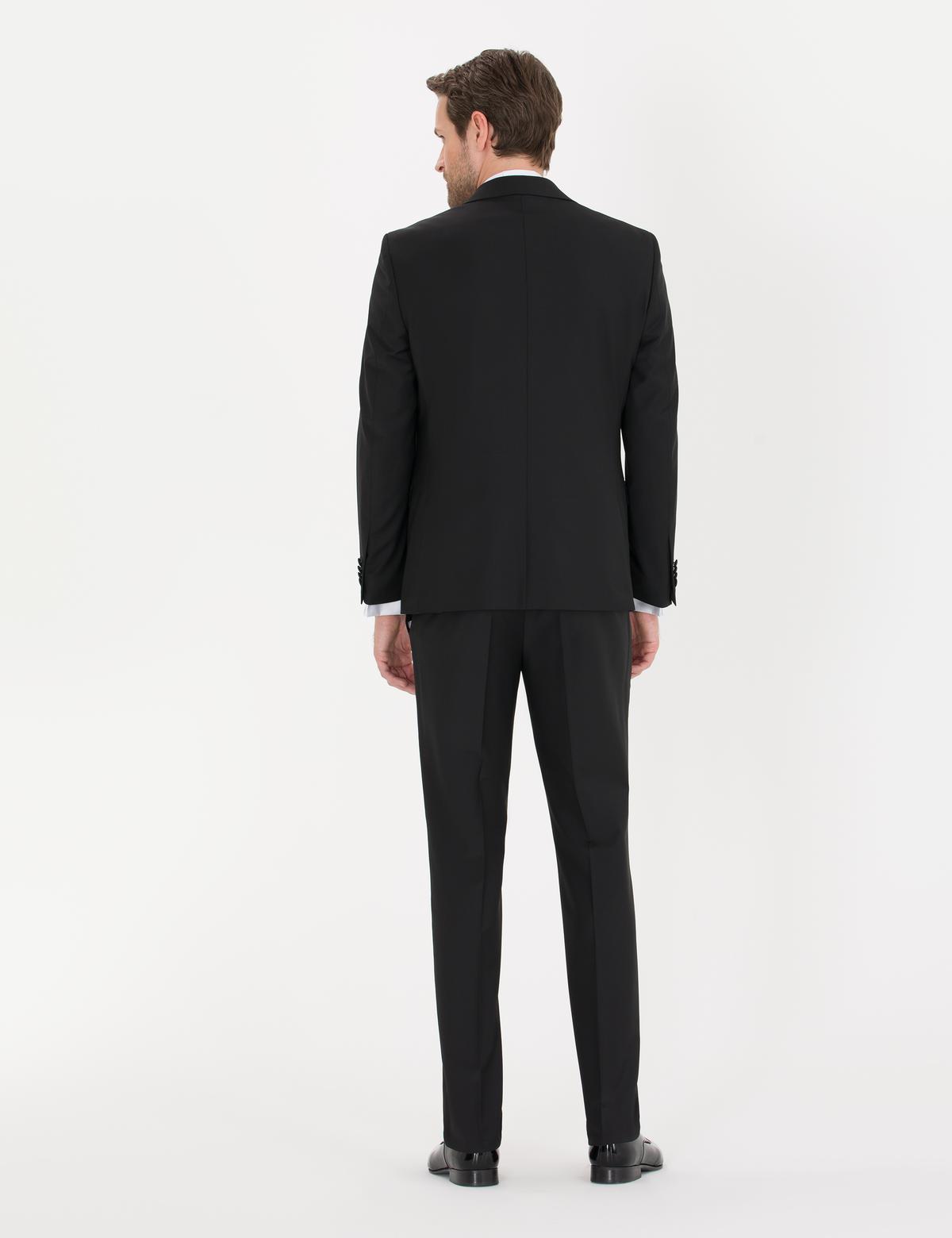 Siyah Slim Fit Smokin Damatlık - 50260020020