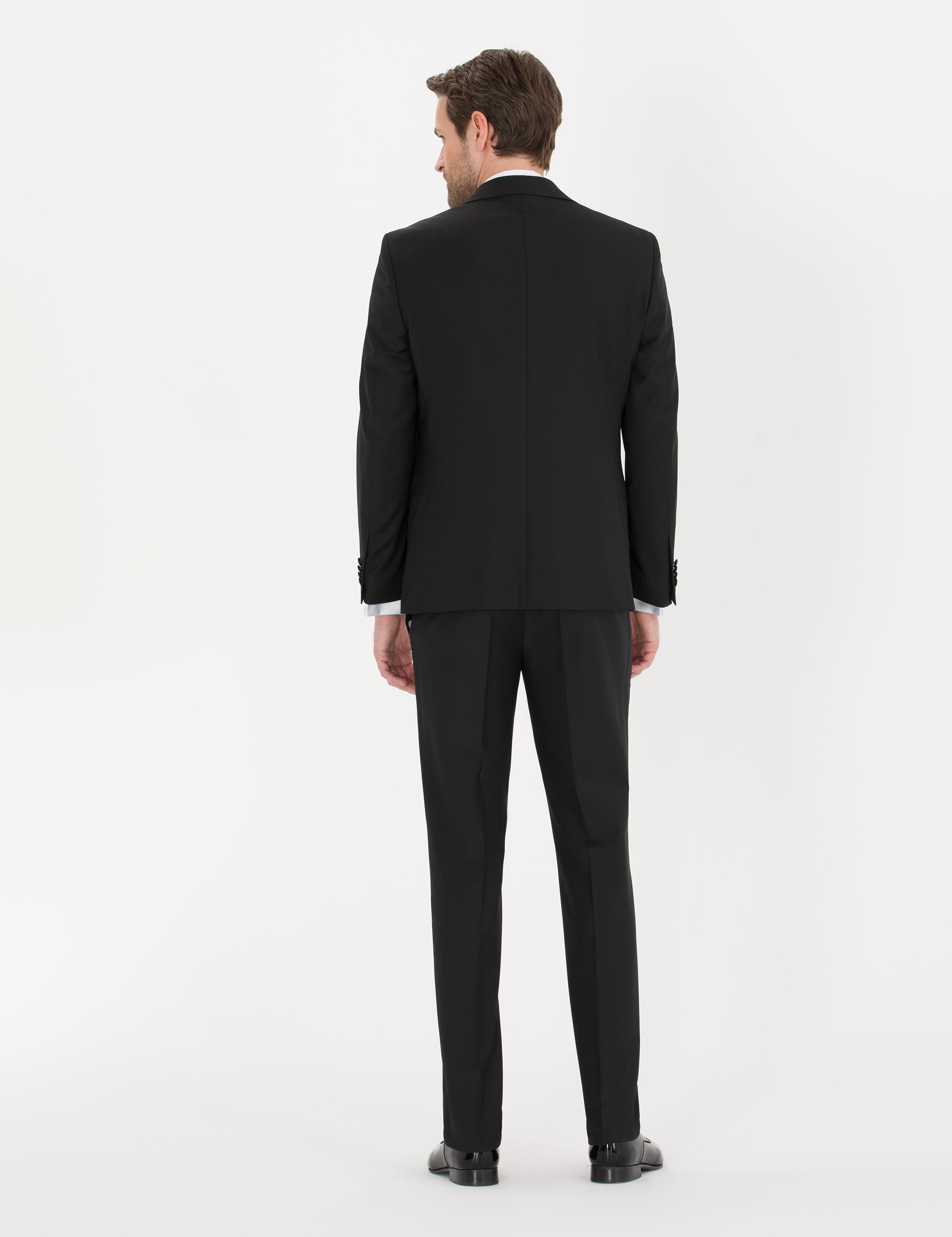 Siyah Slim Fit Smokin Damatlık