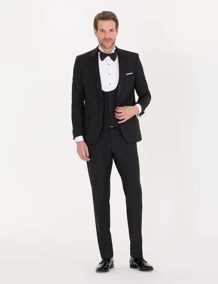 Siyah Slim Fit Smokin Damatlık - 50260020020