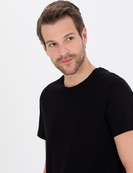 Siyah Slim Fit Basic Tişört - 50267073026