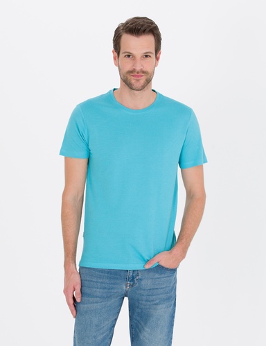 Mavi Slim Fit Bisiklet Yaka Basic Tişört