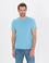 Açık Mavi Slim Fit Dokulu Bisiklet Yaka Tişört