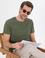 Haki Slim Fit Dokulu Bisiklet Yaka Tişört