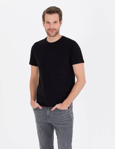 Siyah Slim Fit Basic T-shirt