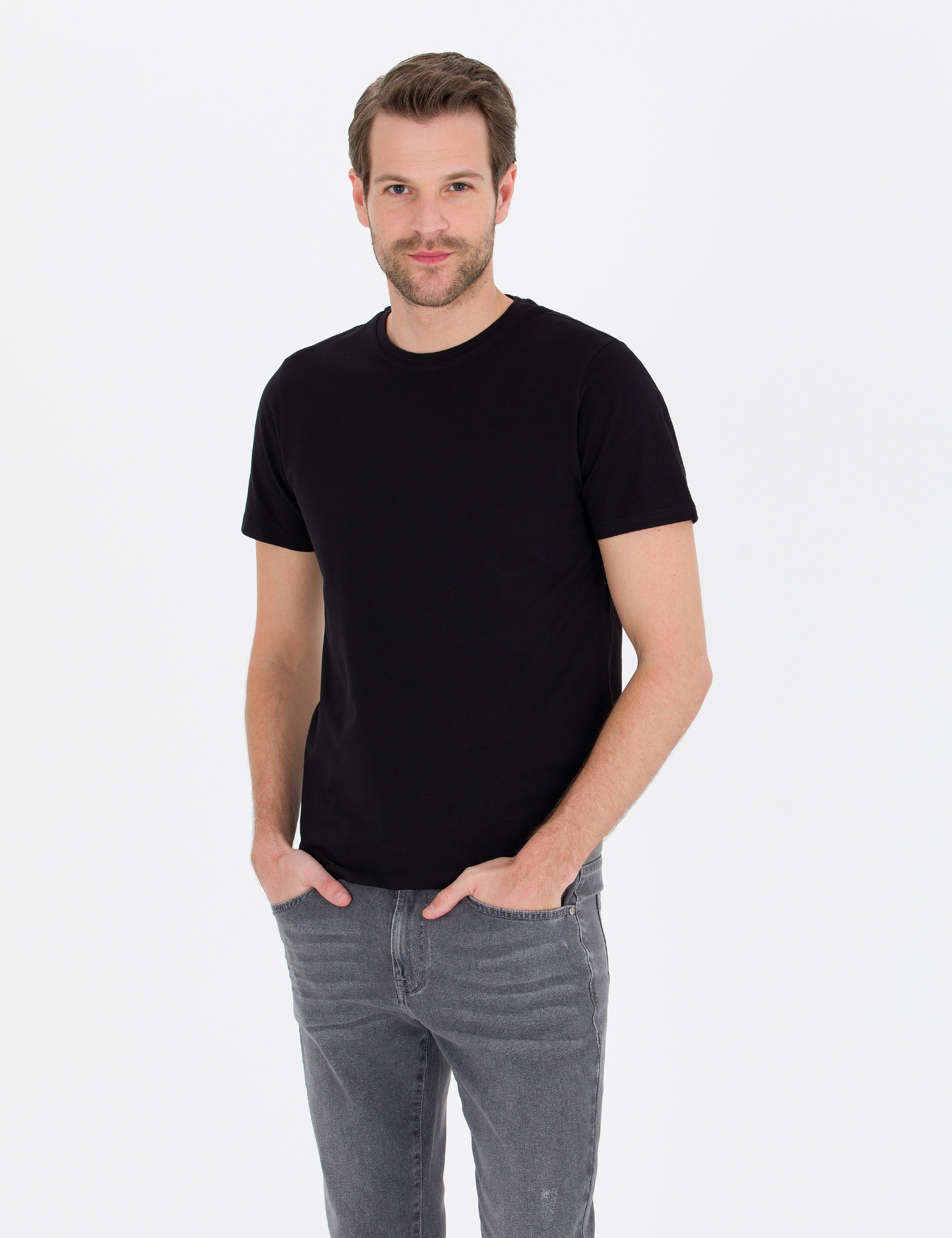 Siyah Slim Fit Basic T-shirt