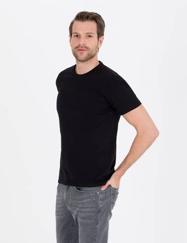 Siyah Slim Fit Basic T-shirt