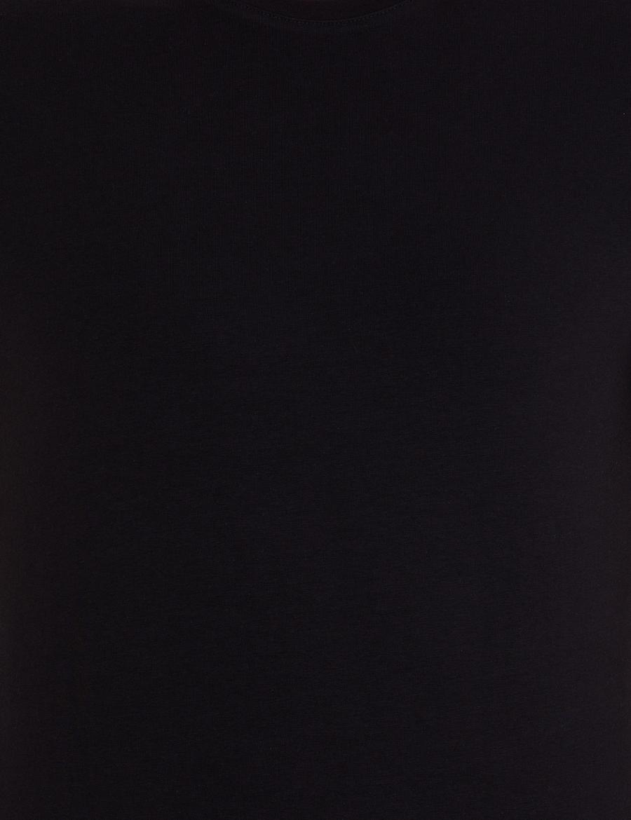 Siyah Slim Fit Bisiklet Yaka Basic Tişört