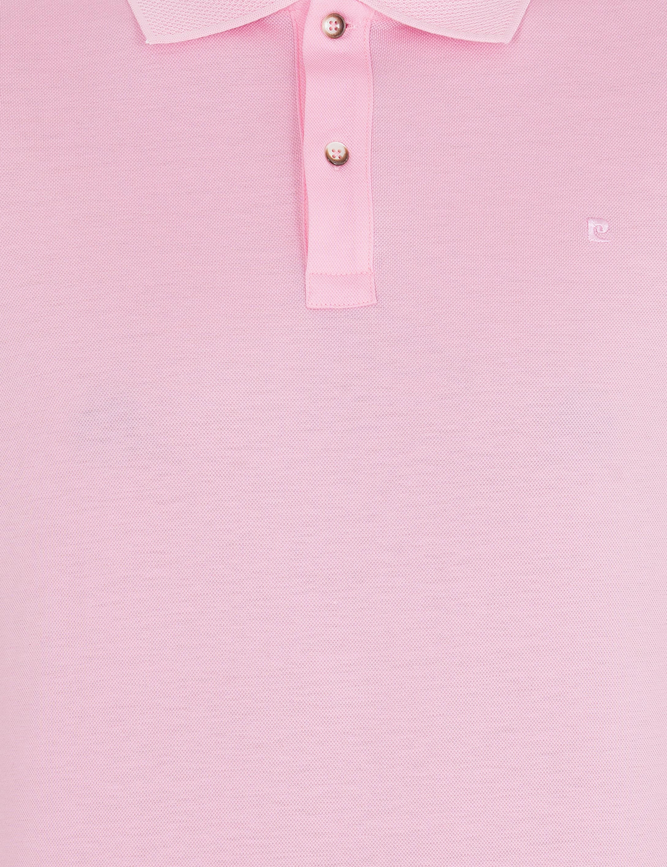 Pierre Cardin Pembe Slim Fit Düğmeli Polo Yaka Merserize Basic Tişört görsel 6