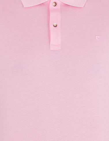 Pembe Slim Fit Polo Yaka Merserize Tişört