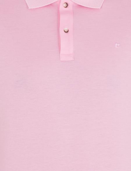 Pembe Slim Fit Polo Yaka Merserize Tişört - 50262665153