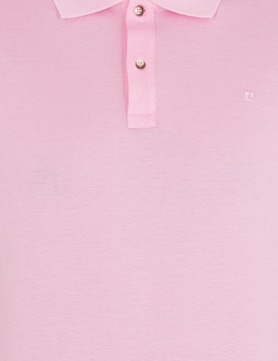 Pembe Slim Fit Polo Yaka Merserize Tişört