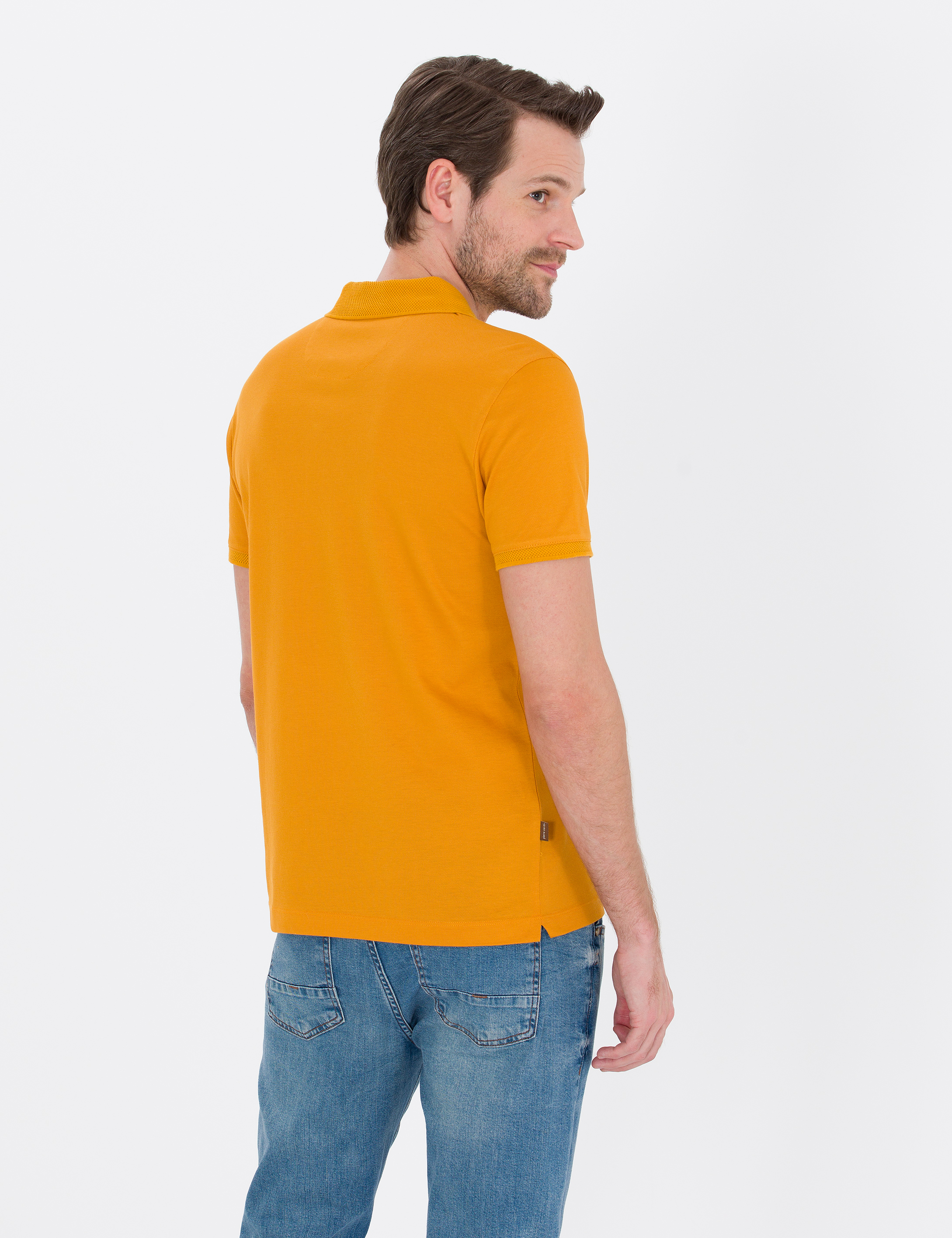 Pierre Cardin Safran Slim Fit %100 Pamuk Düğmeli Polo Yaka Merserize Basic Tişört görsel 5